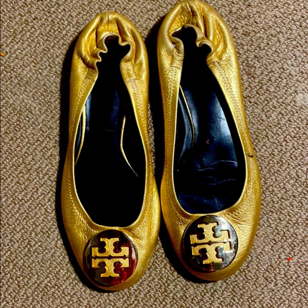 Gold Tory Burch flats